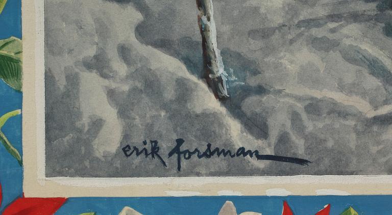 ERIK FORSMAN, gouache, sign.