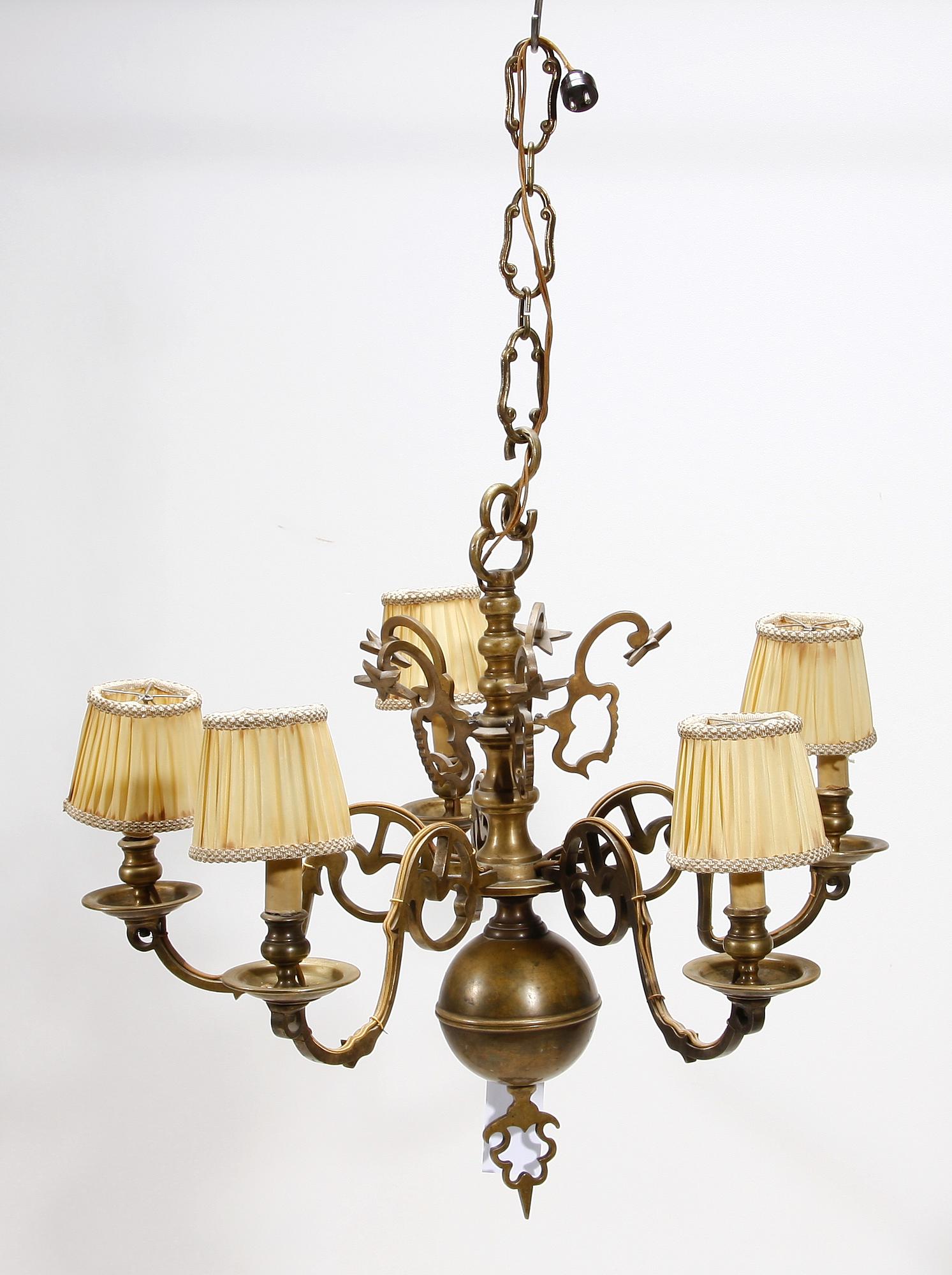 LJUSKRONA, mässing, barockstil, 1900-talets början. H 60.