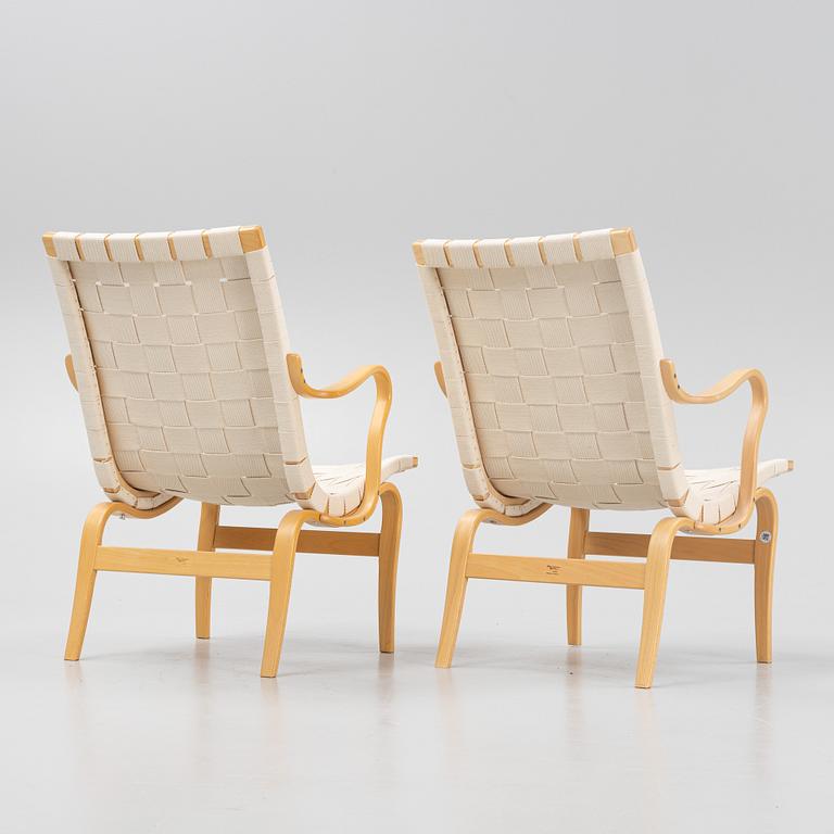 Bruno Mathsson, a pair of 'Eva' armchairs, Bruno Mathsson International, Värnamo, Sweden 2004.