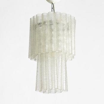 A glass chandelier, late 20th century.