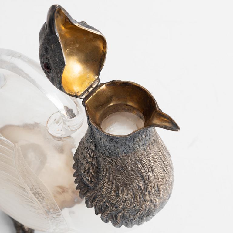 A Victorian silver and glass decanter, possibly, Sampson Mordan & Co, England, 1882.