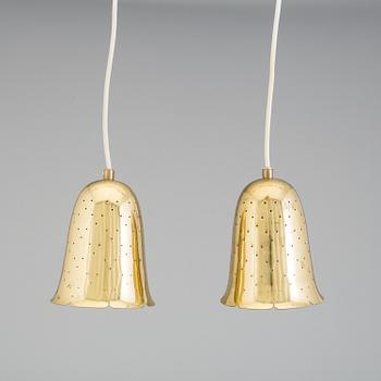 A pair of brass ceiling lamps by Boréns, late 20th century.