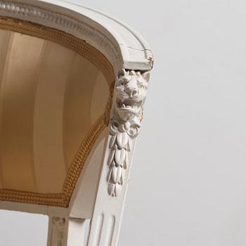 A pair of late Gustavian armchairs, beginning of the 19th century.