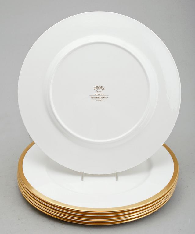 TALLRIKAR, 6 st, porslin, Nobel, Karin Björquist, Rörstrand/Gustavsberg.