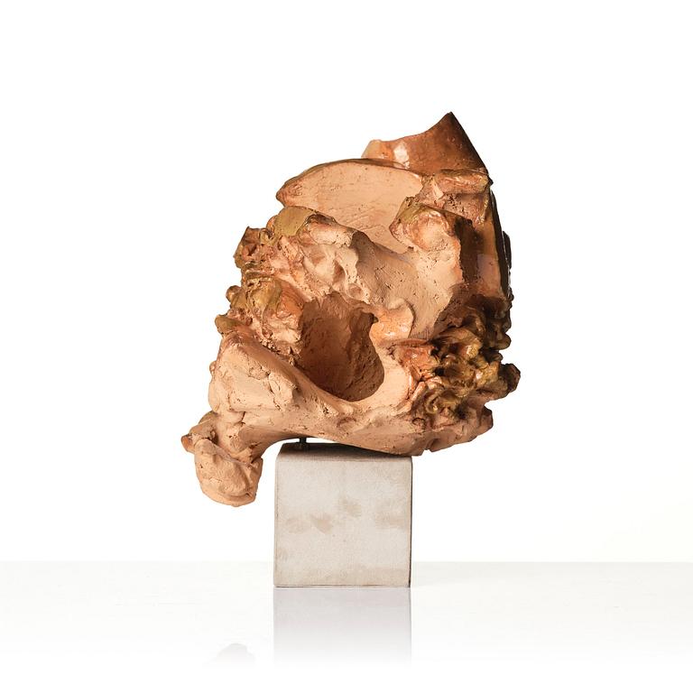 Hertha Hillfon, skulptur, keramik, ansikte, egen ateljé, Stockholm 1986.