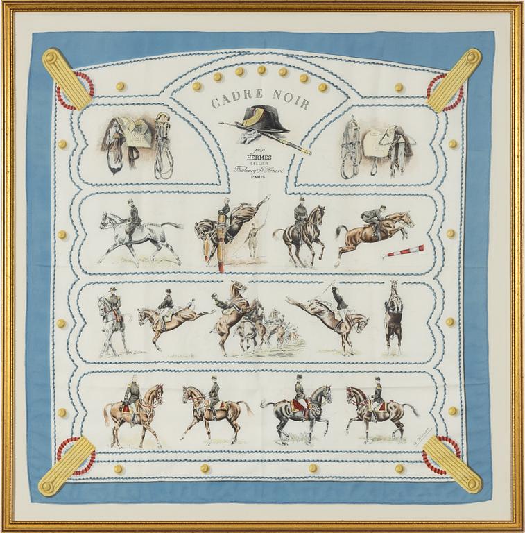 Hermès, scarf, silk twill, "Cadre noir".