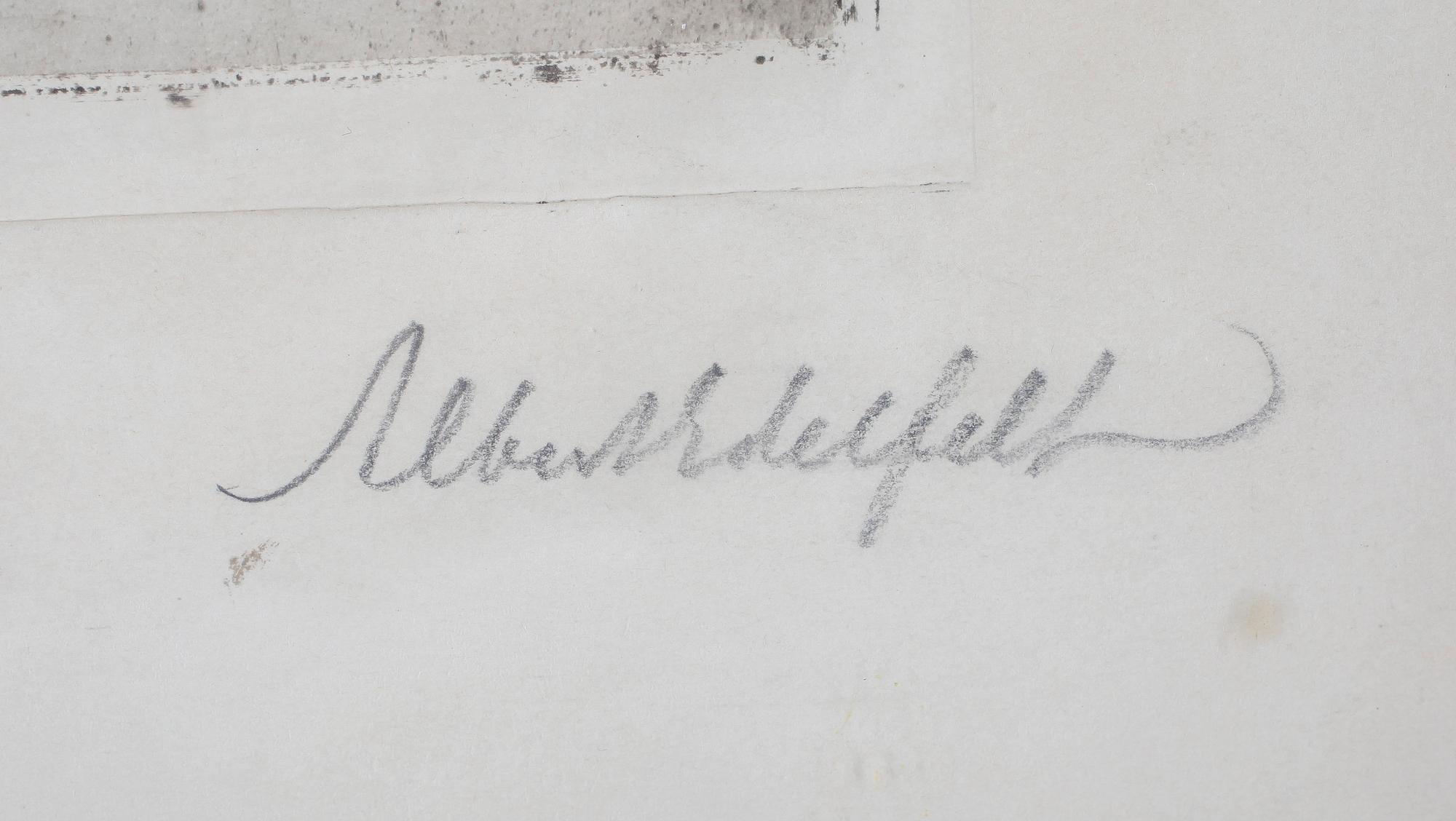 ALBERT EDELFELT, etsning, signerad.