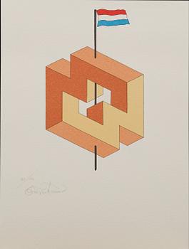 OSCAR REUTERSVÄRD, färglitografier 15 st i mapp signerade och numrerade 43/190.