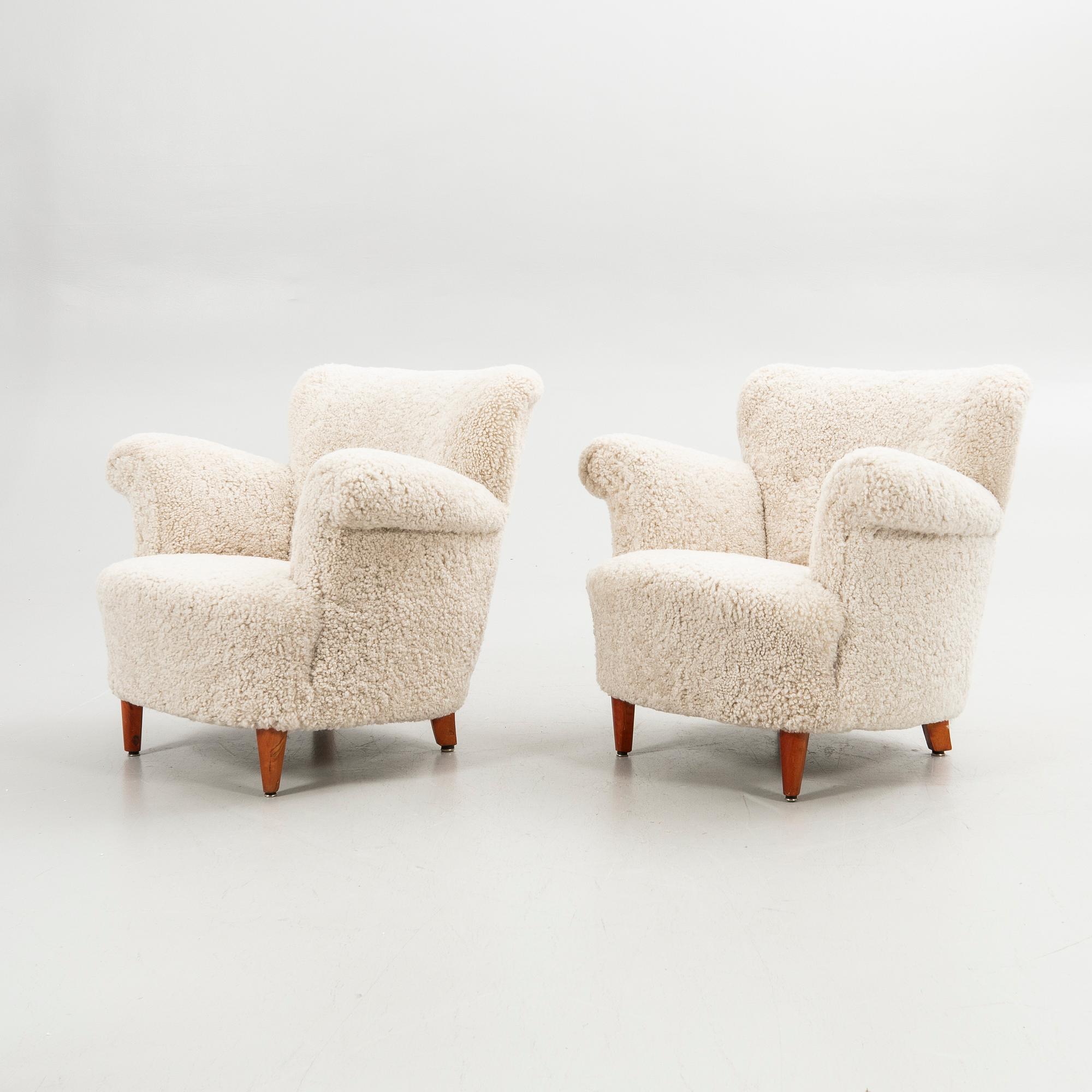 Armchairs, a pair, Swedish Modern, 1940s.