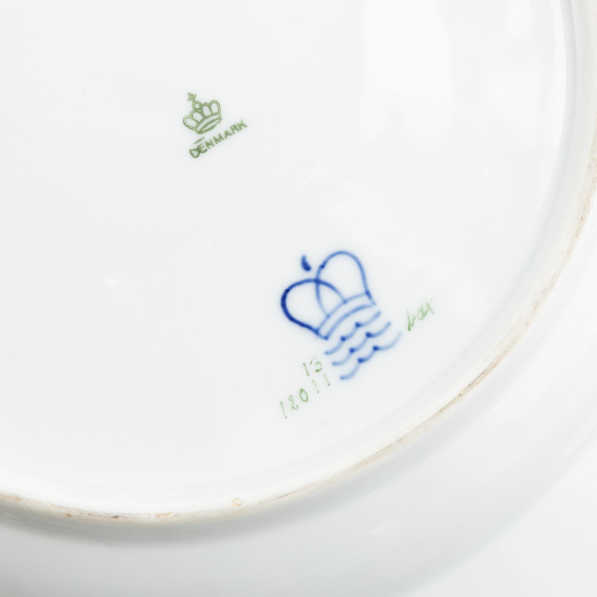 A 61-piece porcelain dinner service, Royal Copenhagen, Denmark, early 20th century.