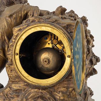 A mantle clock, after Francois and Louis Moreau, France, around 1900.