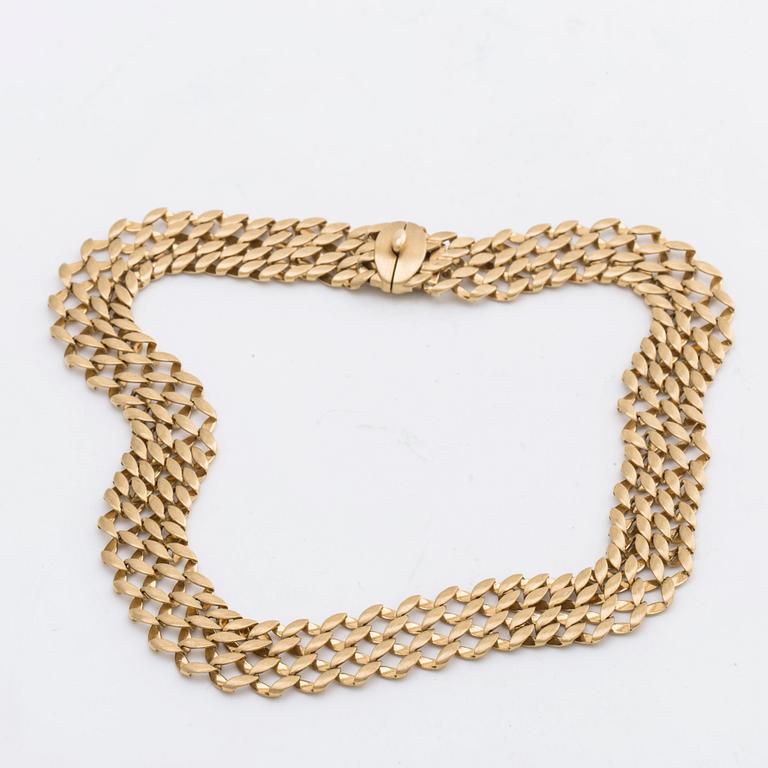 COLLIER 18K matterat guld, 50,4 g.