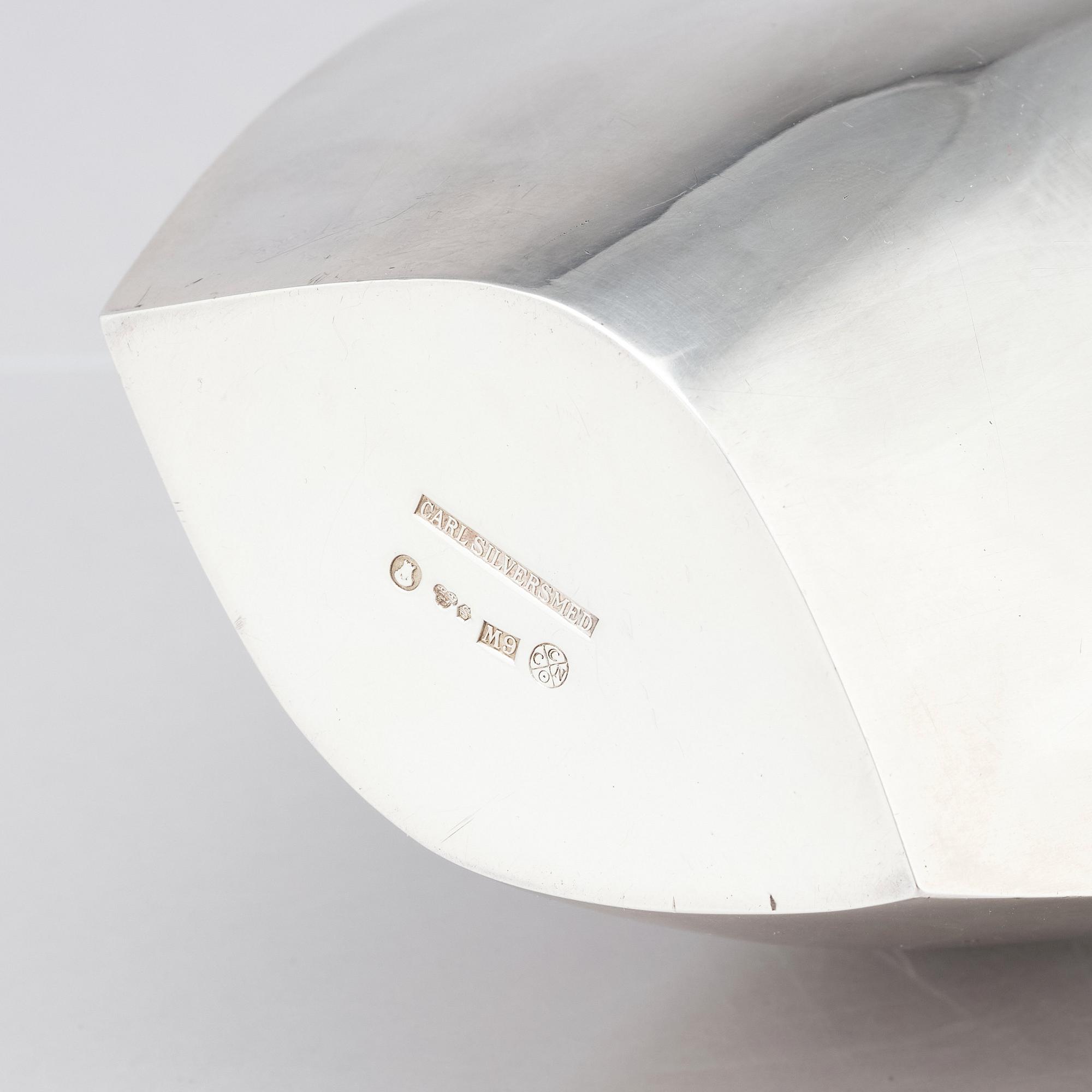Carl Nyströmer, ( Carl Silversmed), a sterling silver vase, Stockholm 1962.