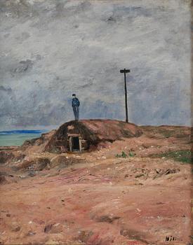 Carl Fredrik Hill, "Jordkällare med figur, Luc-sur-Mer".