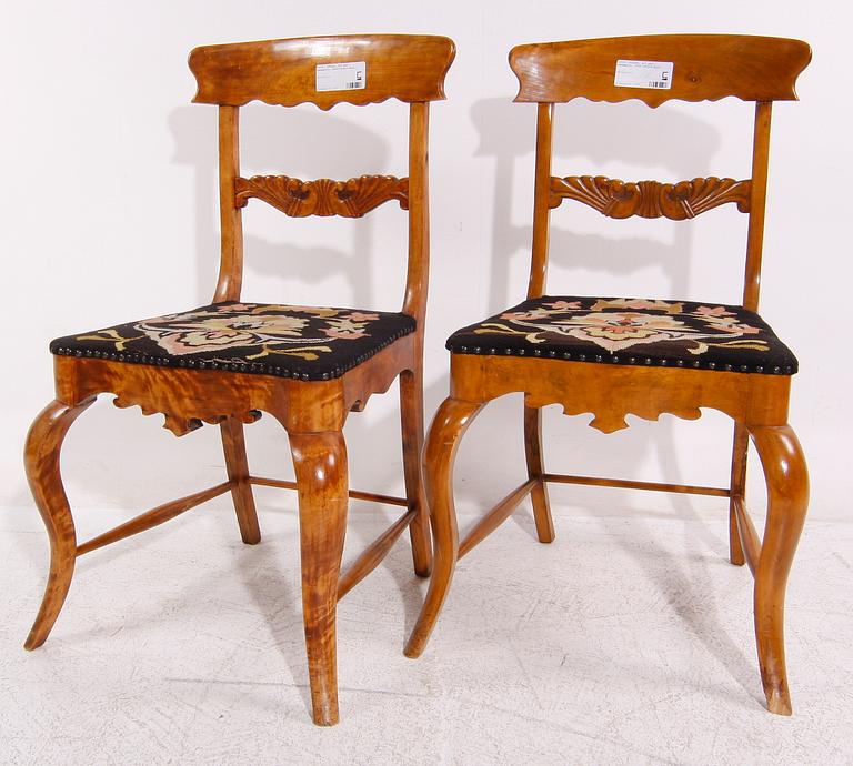 STOLAR, ett par, senempire, 1800-talets mitt.