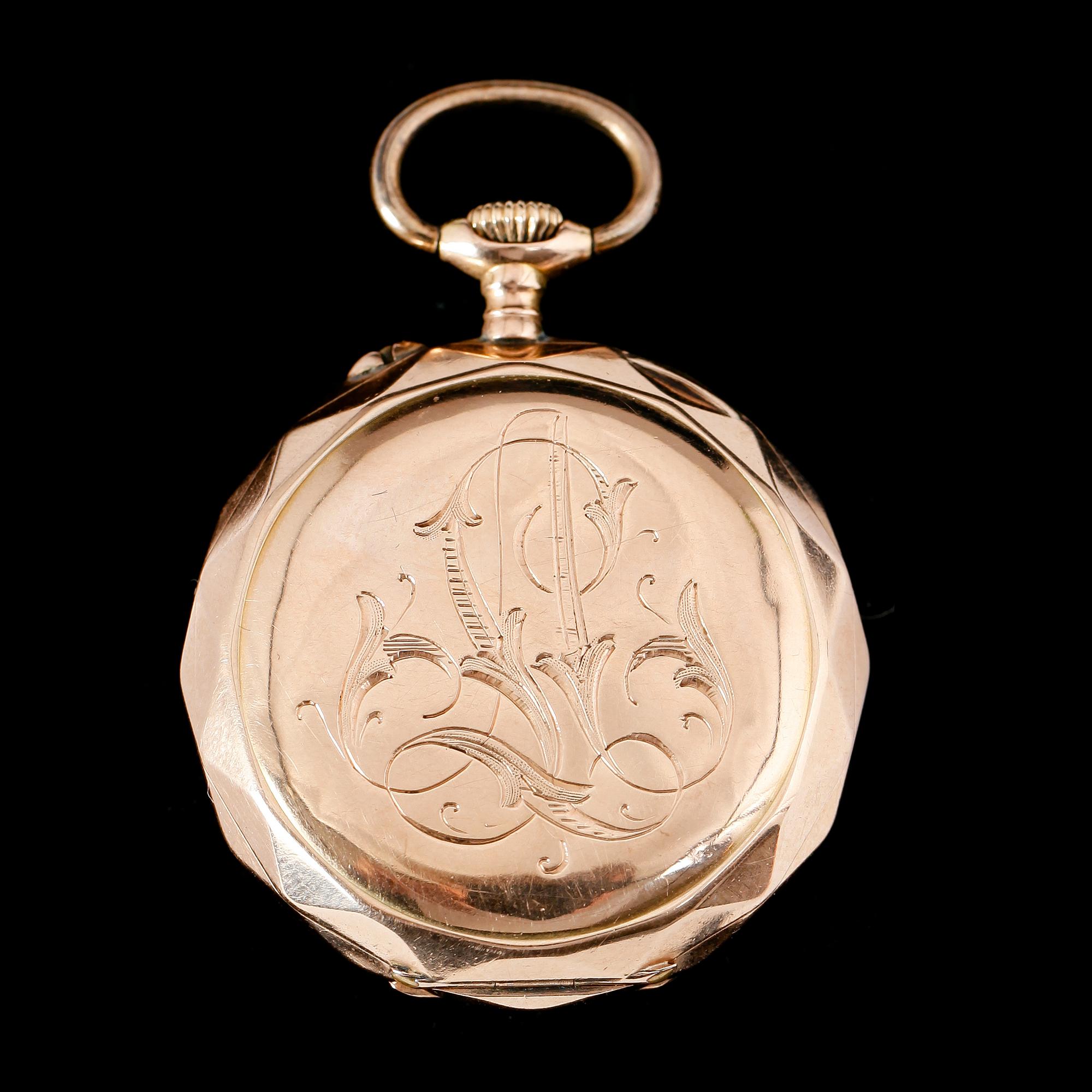 FICKUR, 14 k, guld, tidigt 1900-tal. Total vikt ca 28 g.