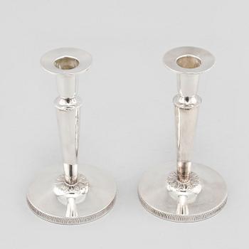 LJUSSTAKAR, ett par, silver, Sverige, 1980-tal.