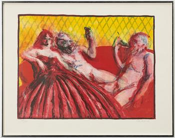Peter Dahl, 'Wine, women and men', six colour lithographs.
