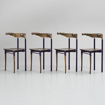 Borek Sipek, a set of 4  'Jansky' chairs, Driade, Italy, post 1986.