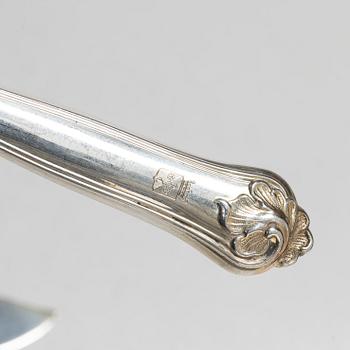 Fiskbestick, 16 st, silver, "Sachsisk", svensk importstämpel.