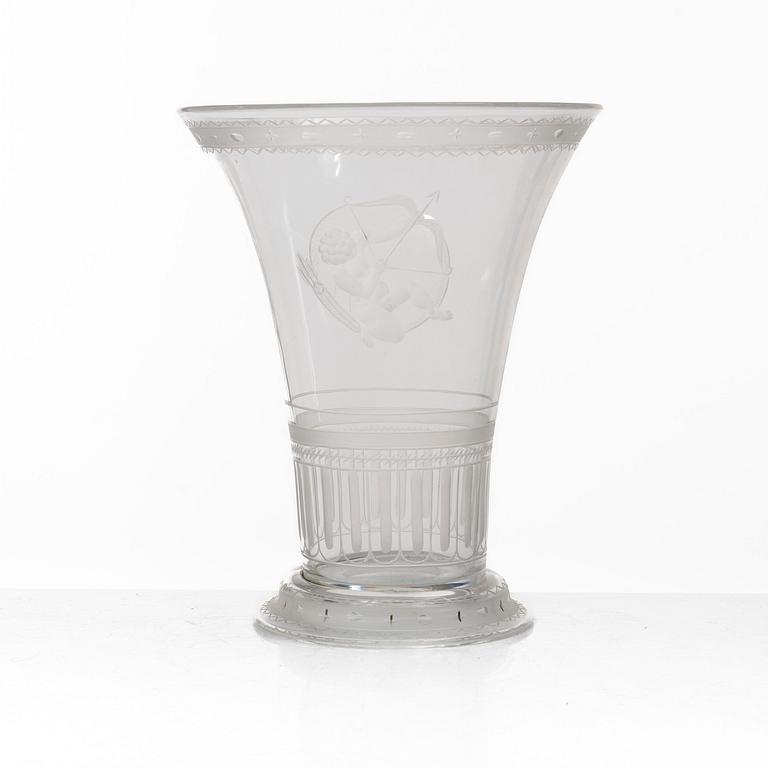 Simon Gate, vas, graverat glas, Orrefors, modell G 171, 1920-tal.
