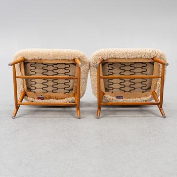 Alf Svensson, a pair of TeVe armchairs,  Studio Ljung's industries, Malmö, 1950s.