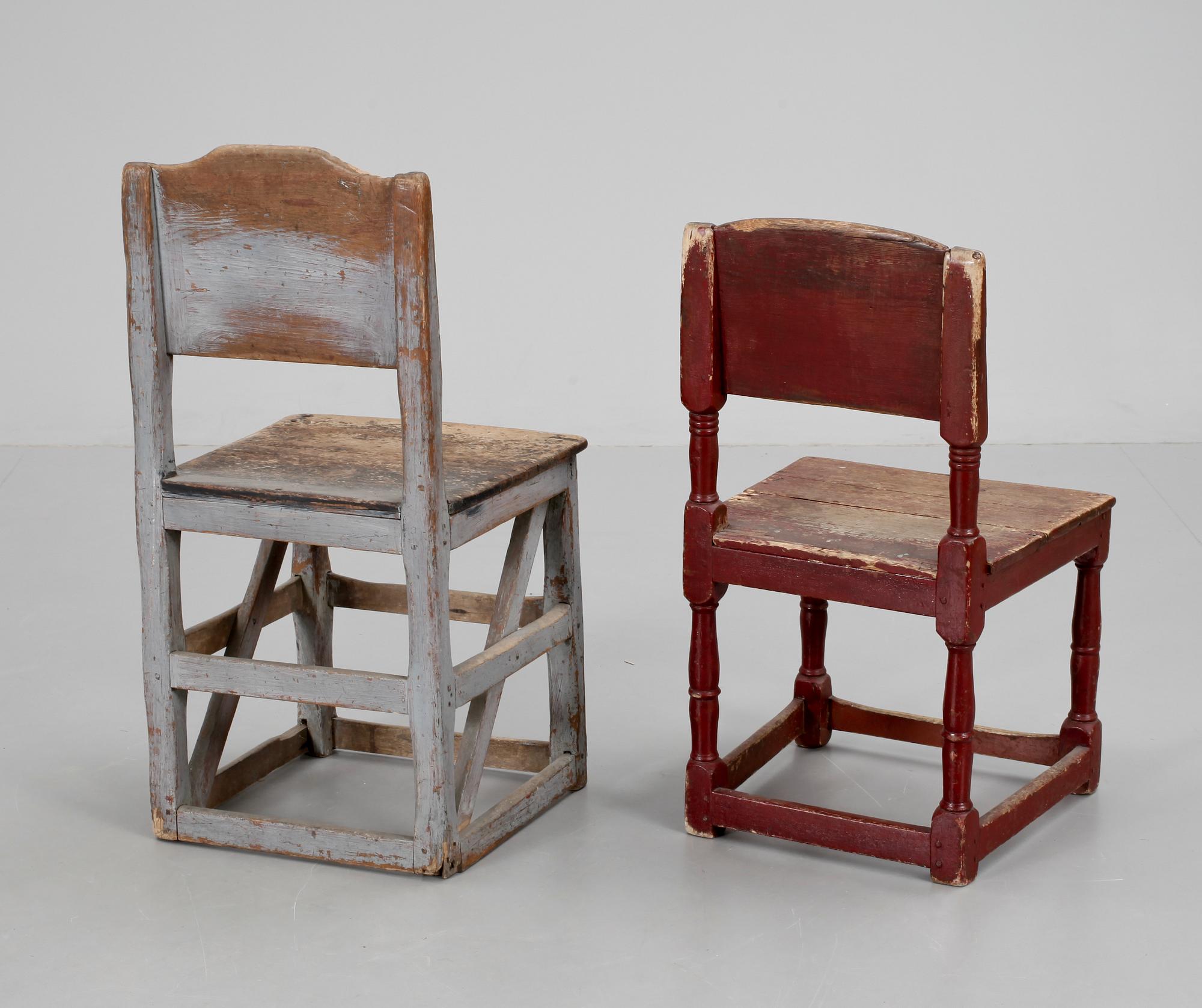 STOLAR, 2 st, allmoge, 1800-tal.
