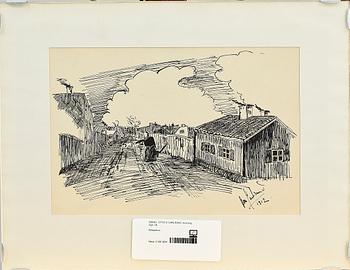 Otto G Carlsund · OTTO G CARLSUND, teckning, sign samt dat 1912.