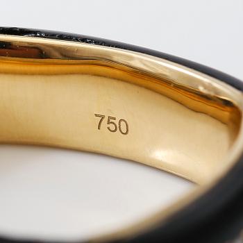 RING, diamanter 0,48 ct samt svart agat.