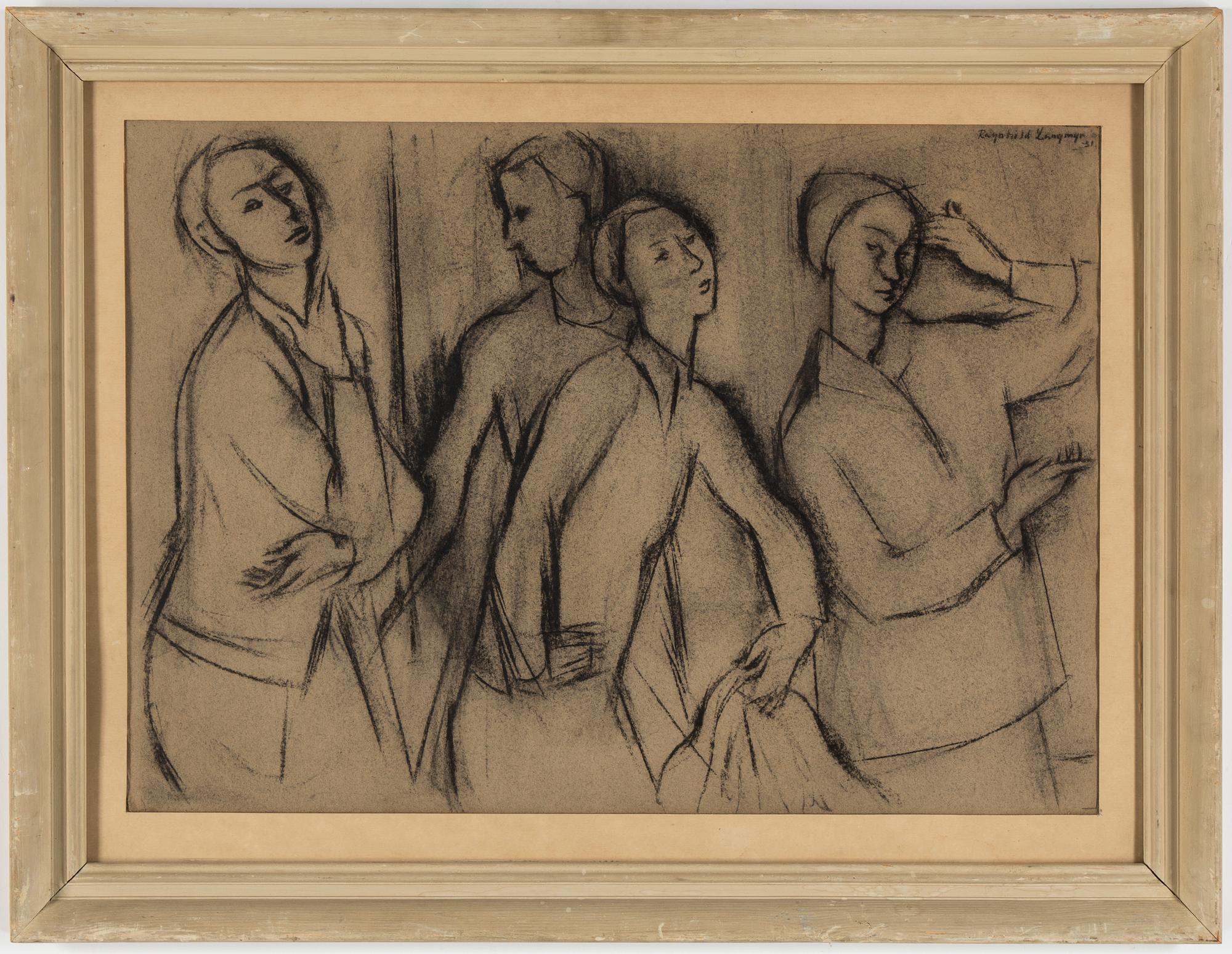 RAGNHILD LANGMYR, Charcoal, signed and dated -51.