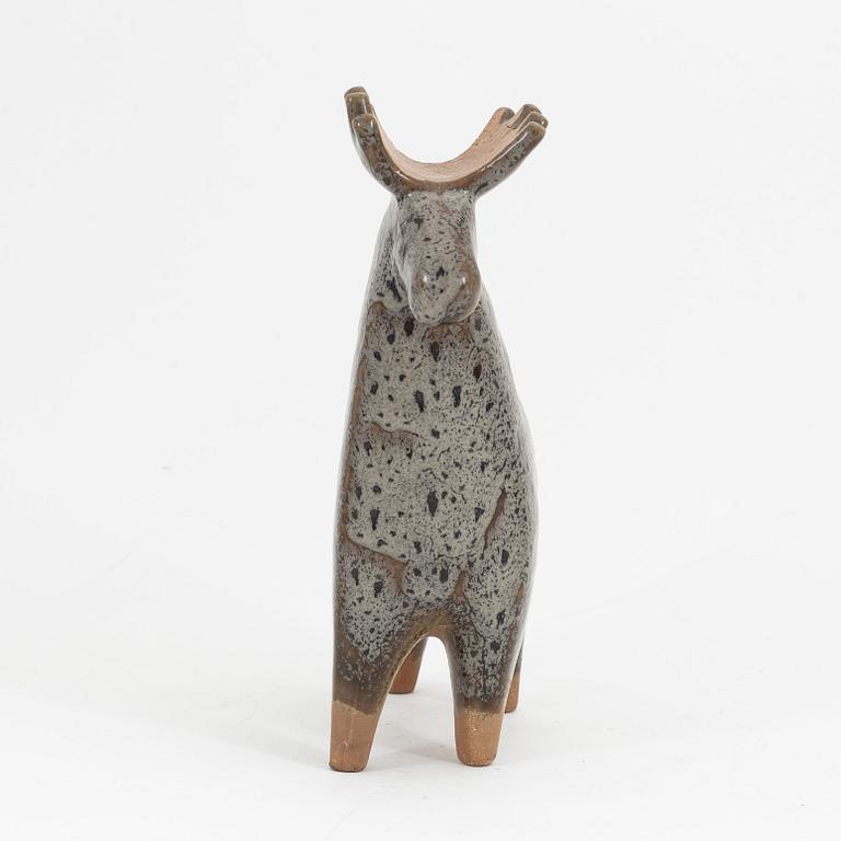 Lisa Larson, a stoneware sculpture "Älg" in the "Stora zoo" series, Gustavsberg. Designed in 1957.