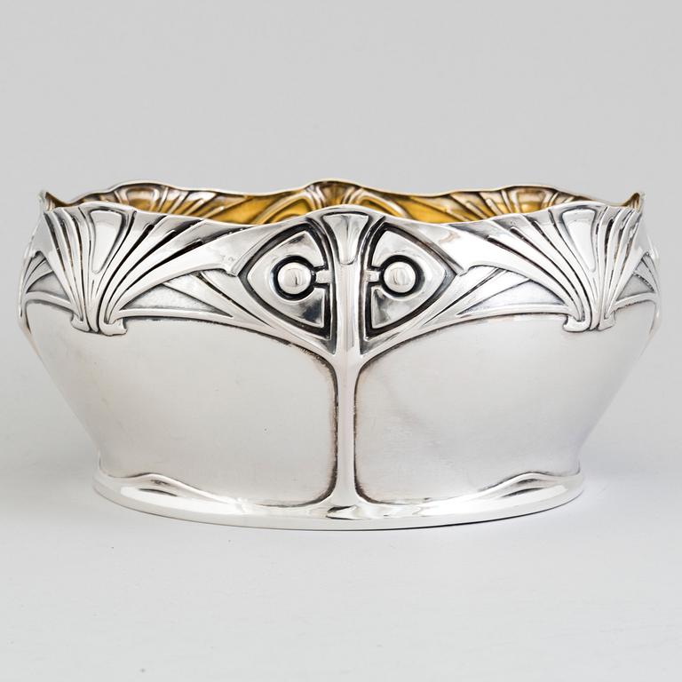 CARL FREDRIK CARLMAN, skål, silver, jugend, Stockholm 1907.