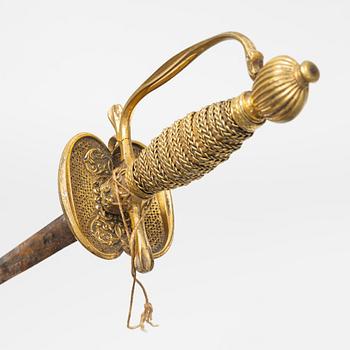 A Swedish infantry officer's sword, with scabbard, end of the 18th Century.