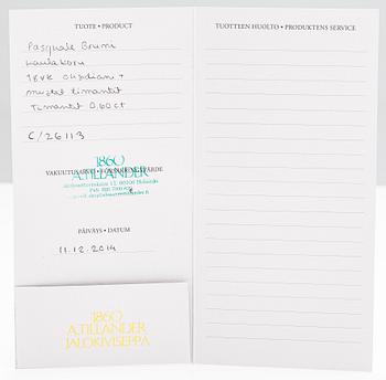 Pasquale Bruni, an 18K gold pendant with black diamonds ca. 0.60 ct in total and a obsidian.