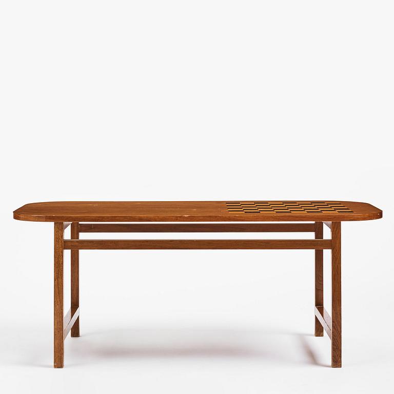 Josef Frank, a mahogany table with inlaid chessboard model "B 552", Firma Svenskt Tenn, 1940s-50s.