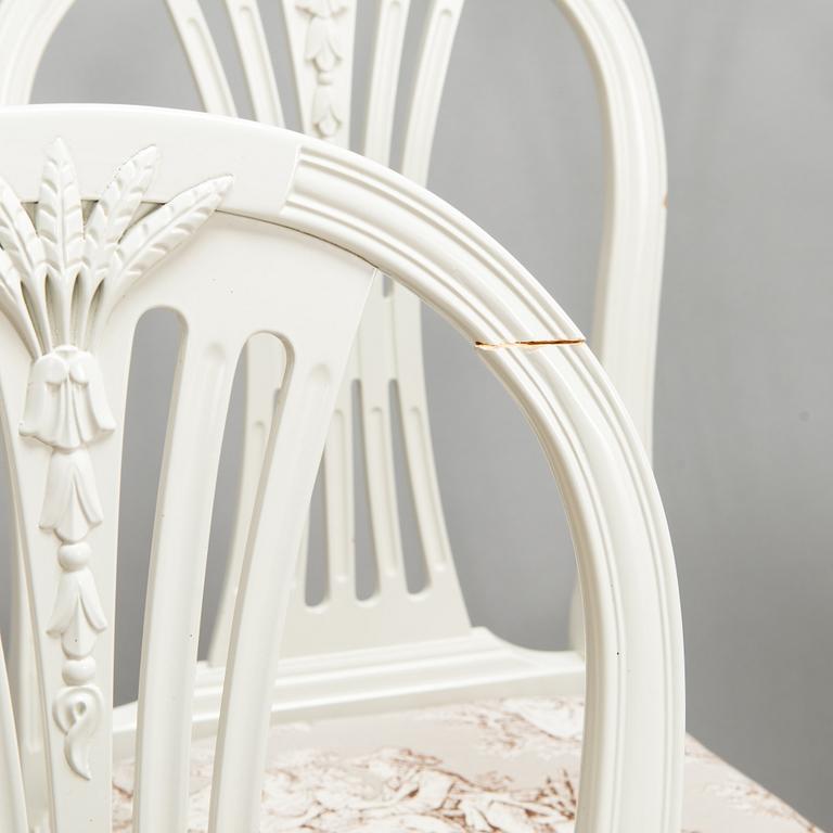 Twelve Gustavian style chairs, late 20th century.