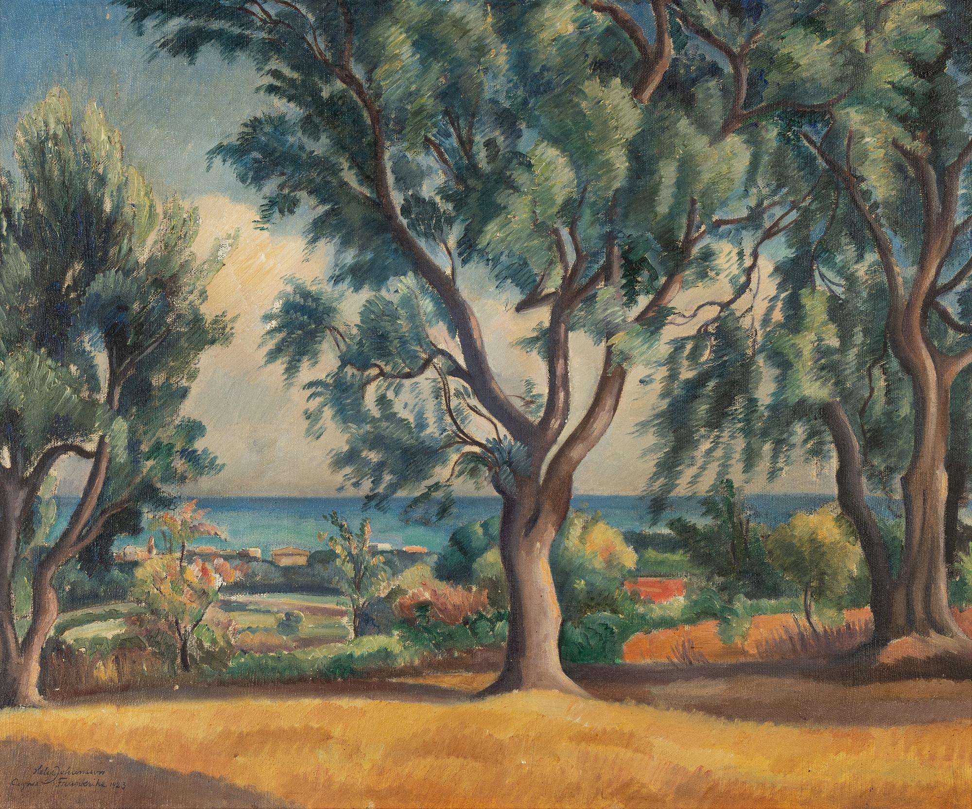 Helge Johansson, oil on canvas, signed and dated Cagnes sur Mer 1923.