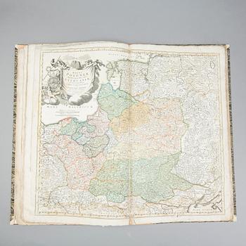 JOHAN BAPTISTA HOMANN/HOMANN HEIRS, Atlas book, Nürnberg,after 1737 med 15 maps (of 20). 1744.