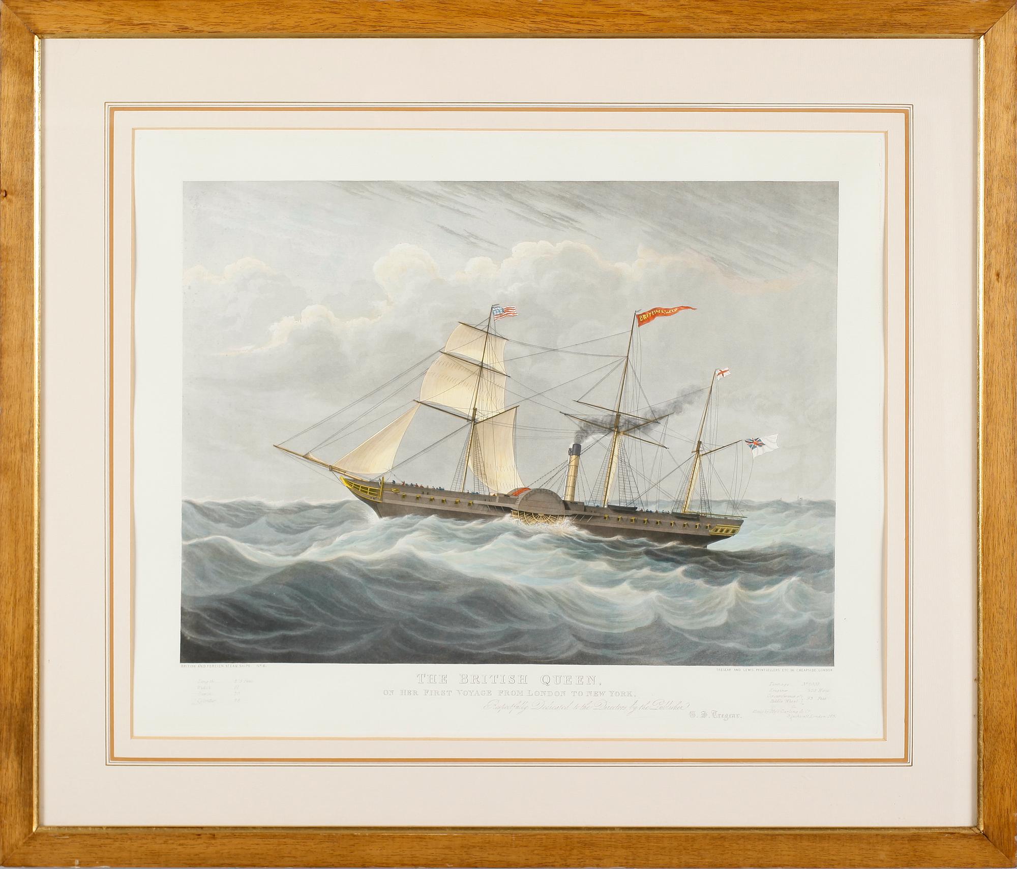 LITOGRAFISKA TRYCK, 2 st, bl a efter W J Huggins, 1800-/1900-tal.