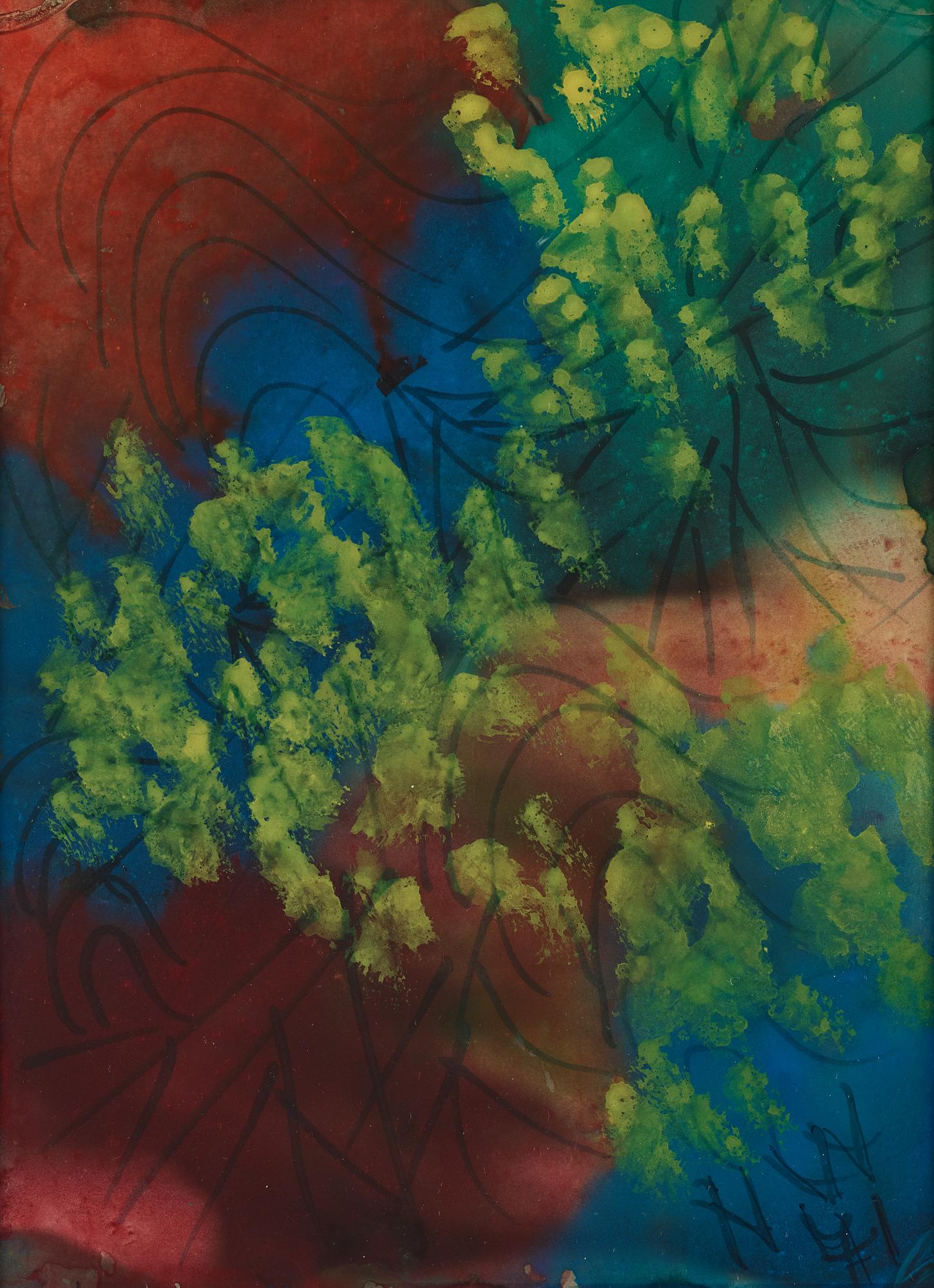 NELL WALDEN, mixed media on paper, signed and dated -71.