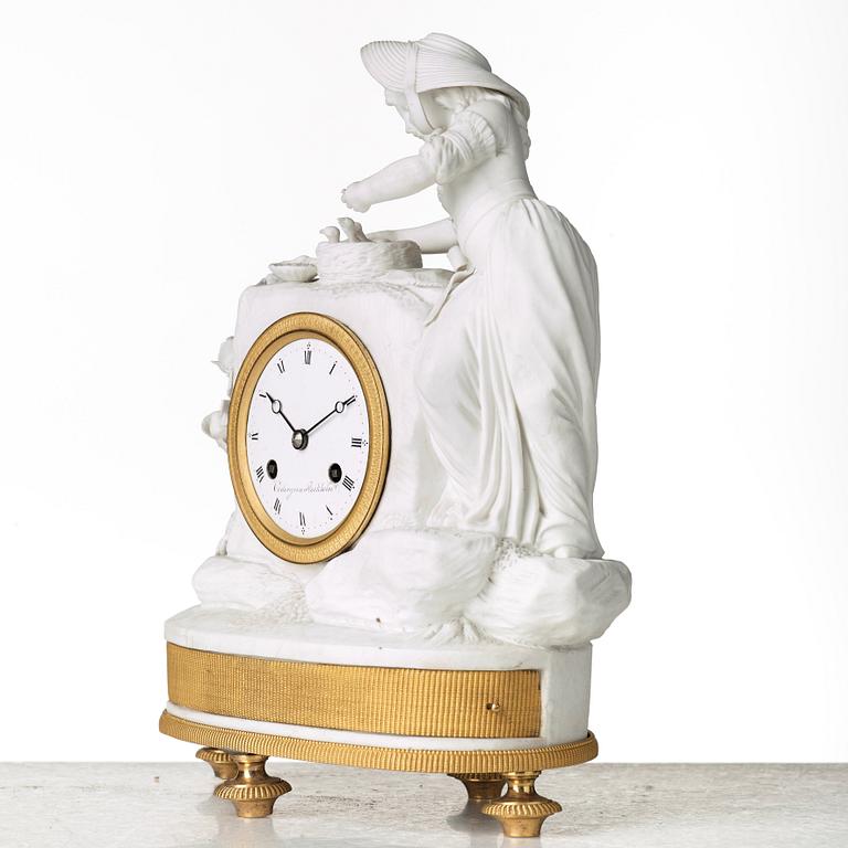 A late Gustavian mantel clock by Johan Fredrik Cedergren (clockmaker in Stockholm 1811-1839).