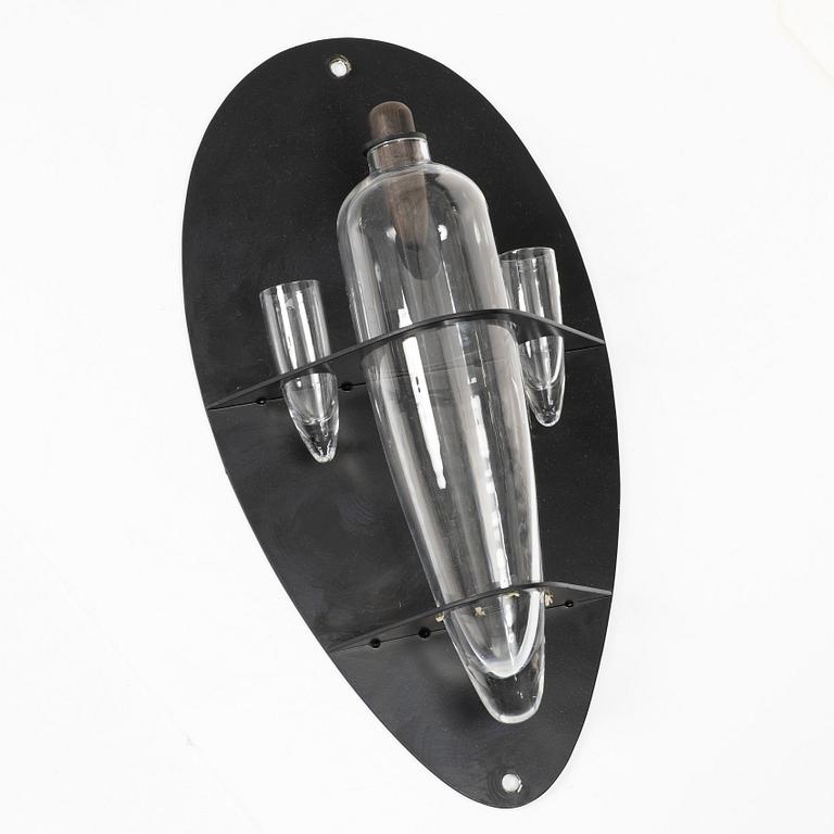 Matz Borgström, & Jhoan Camitz, vodka shelf with a decanter and two glasses, executed in 1991 in fewer than 10 examples.