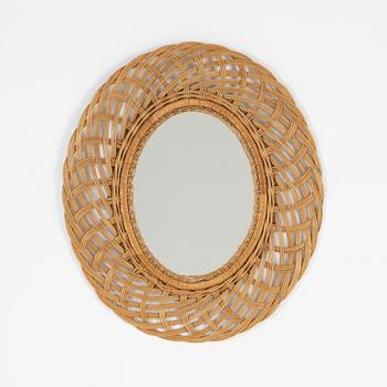 A rattan mirror, 1960's.