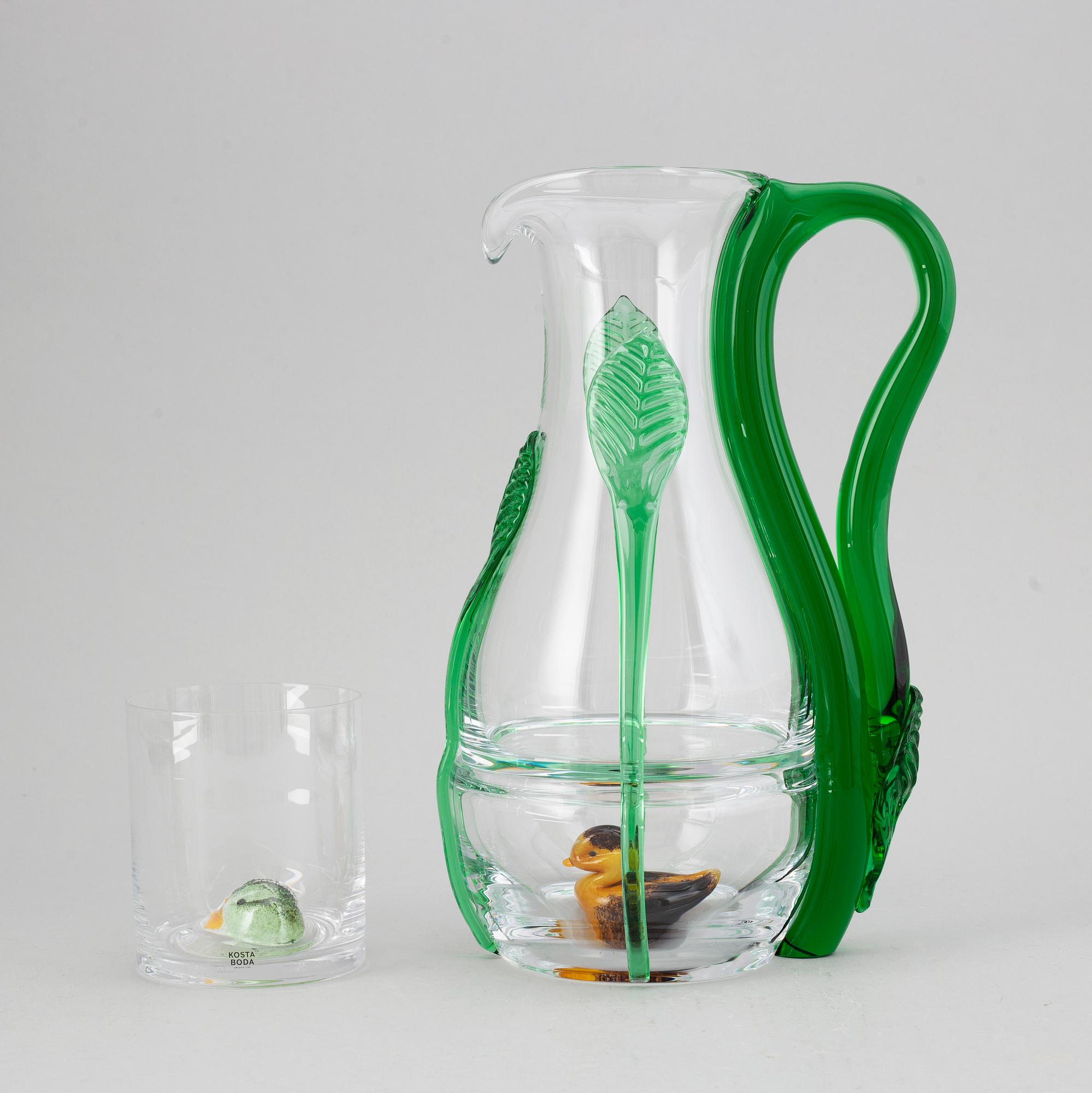 ERNST BILLGREN, kanna samt glas, Kosta Boda,