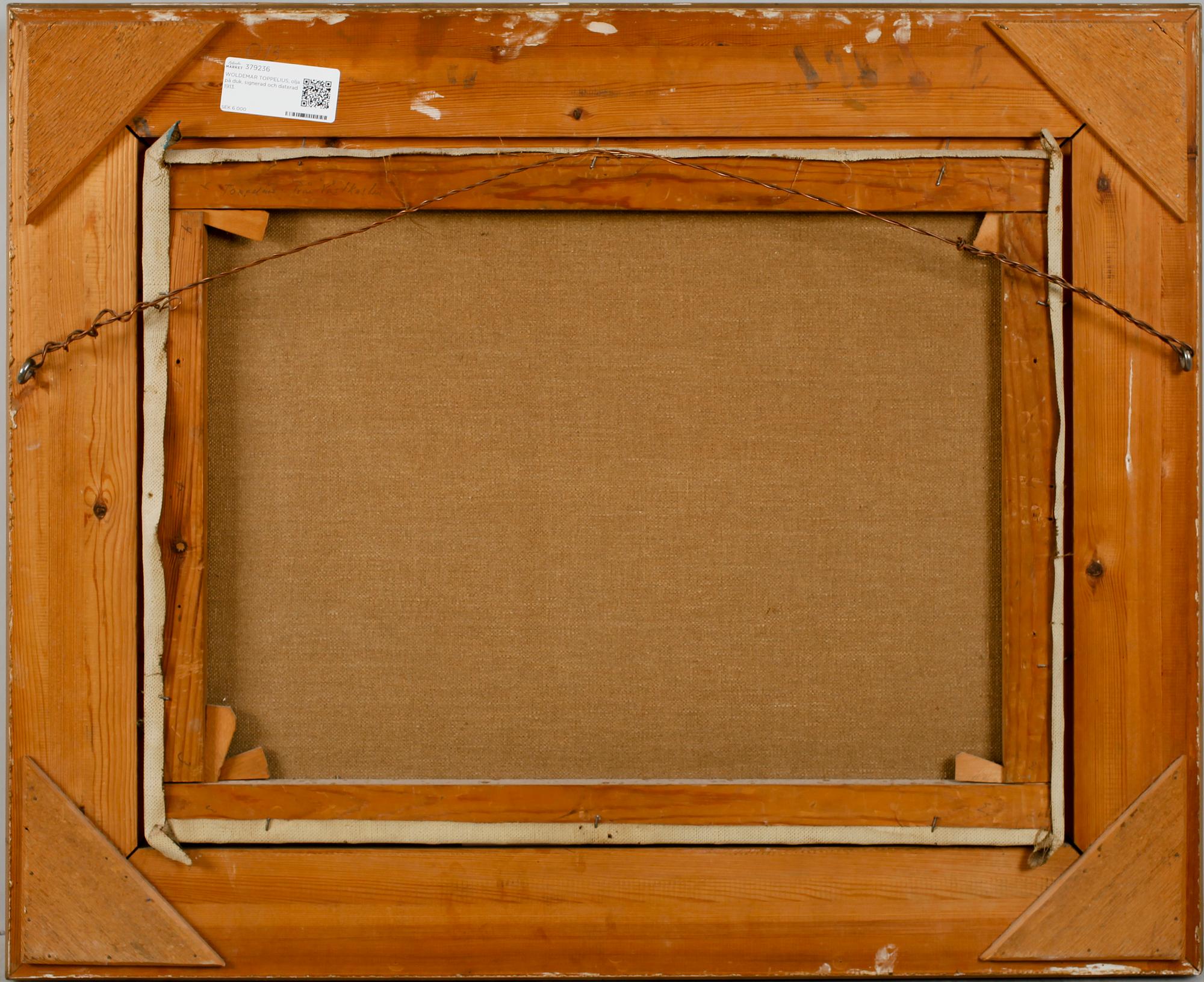 WOLDEMAR TOPPELIUS, olja på duk, signerad och daterad 1913.