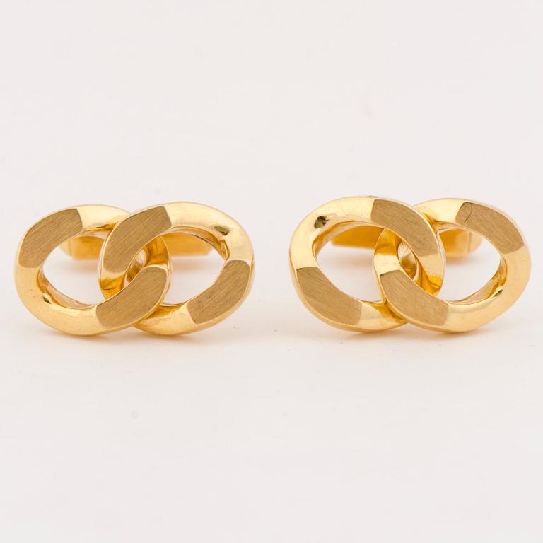 A PAIR OF CUFFLINKS, 14K gold. A. Tillander import marks 1975.