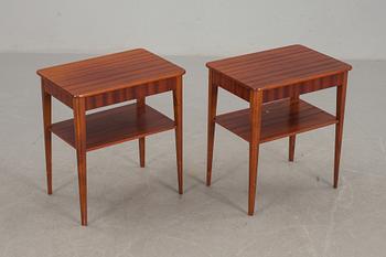 SÄNGBORD, ett par, Björknäs möbelfabrik, 1900-talets mitt.