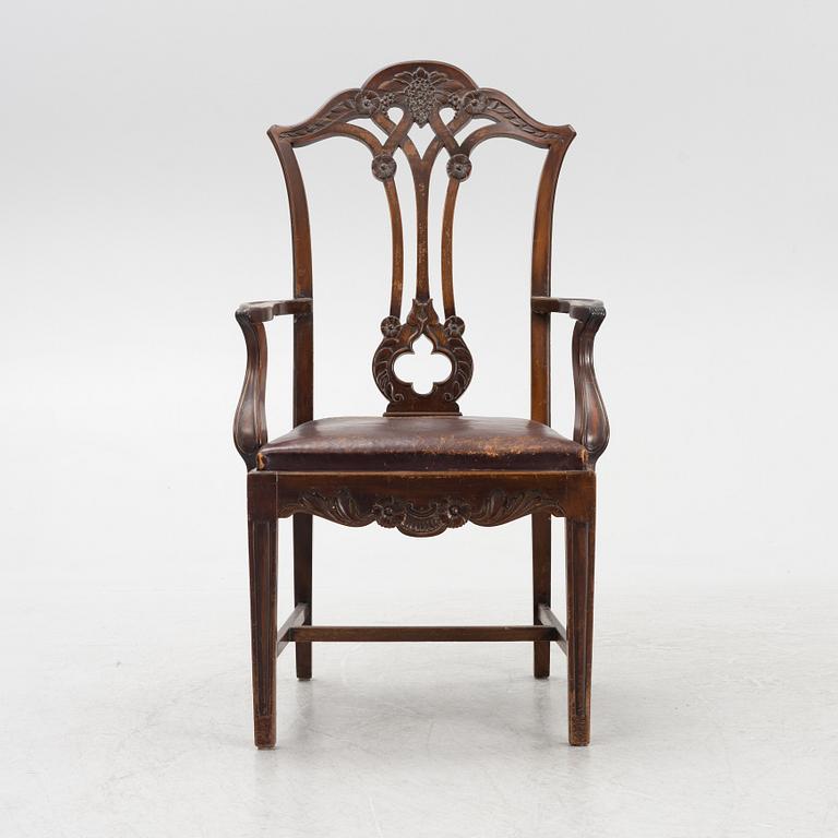 A Chippendale-style armchair, early 20th century.