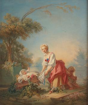 Jean Honoré Fragonard Follower of, ”La bergère”/”La vendangeuse” ("The Shepherdess"/"The Grape Picker").