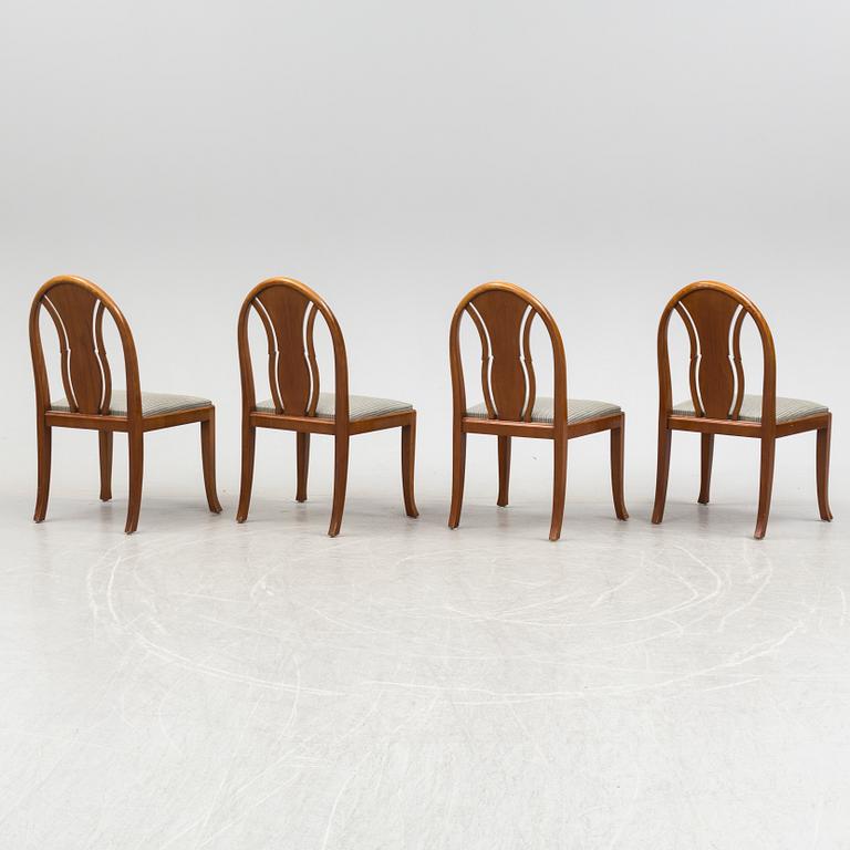 SOFA, TABLE AND FIVE CHAIRS, mid 20th century.